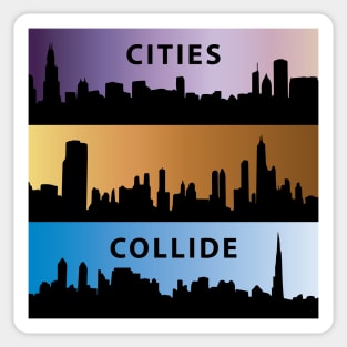 Gradient Skies Cities Collide Sticker